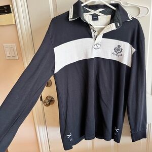Black and White Long Sleeve Rugby Shirt Scotland